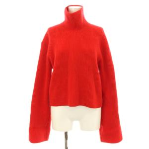 23AW フレンチメリノショートハイネックプルオーバー ニット セーター ウール F 赤 レッド 34-02-34-02017