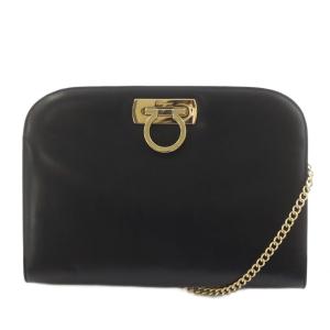 ガンチーニ ショルダーバッグ チェーン レザー 黒 ブラック P210587 /AN1 OH