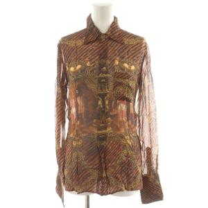 シャツ ブラウス 40 ブラウン ブラック BLYGYA0902