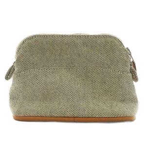 HERMES ボリードPM ポーチ ロゴ刺繍 キャンバス ベージュ 茶 ブラウン /AN37 OH