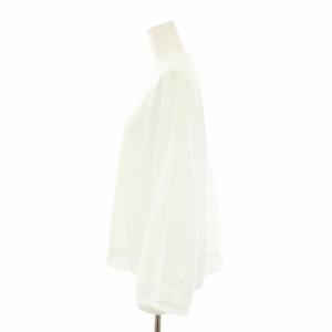 45R Tシャツ カットソー 長袖 バックボタン 白 ホワイト /YT