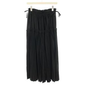 22AW ソロテックス SOLOTEX サテンプリーツスカート ロング イージー リボン フリル 38