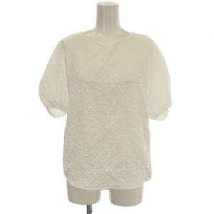 24AW フラワージャカード ツイストスリーブブラウス 11-01-42-01531 半袖 シャツ 36