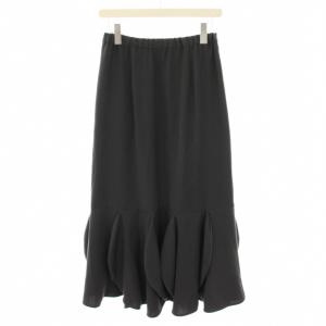 ENFOLD 23AW オーエラスティックスカート O ELASTIC SKIRT ロング フレア イージー 38 グレー