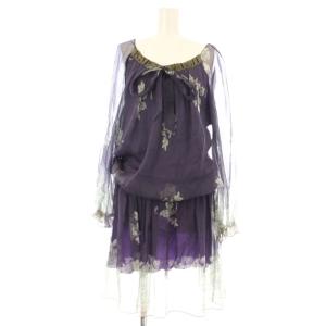ワンピース ロング 長袖 シアー 花柄 38 マルチカラー B04615724 /OR