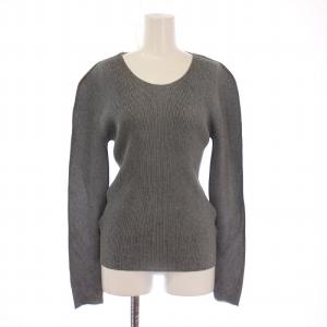 イッセイミヤケ カットソー 長袖 クルーネック ストレッチ 無地 3 グレー /BB