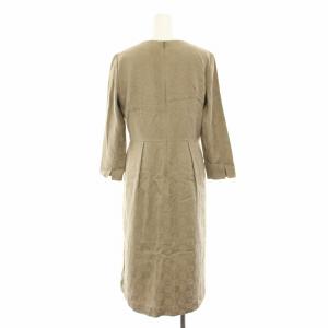 Paul Stuart オーバルシェードジャガードワンピース ロング 長袖 サンプル品 総柄 タグ付き ベージュ K10000-999-F