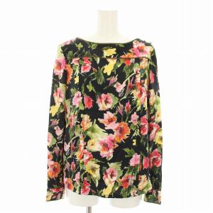 ミケーレビンダ Michele Binda シャツ ブラウス ボートネック 長袖 花柄 タグ付き 絹 シルク