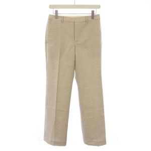 スラックスパンツ ストレート ジップフライ ウール チェック柄 38 ベージュ タグ付き /BB