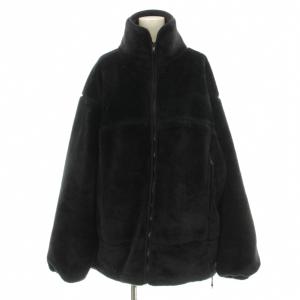 NAVY 22AW ボアブルゾン ジャケット ジップアップ スタンドカラー 裏地メッシュ F 黒 ブラック