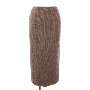 98A タイトスカート ツイード 34 ブラウン P12242V06858