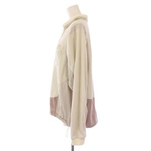 PUBLIC TOKYO UMBRO カットソー 長袖 スキッパー ストレッチ 切替 ロゴ 0 グレージュ ピンク /BB