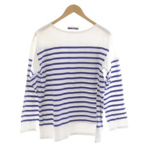 Tシャツ カットソー 長袖 ボーダー柄 T6 白 青 72011w63 /RR JS