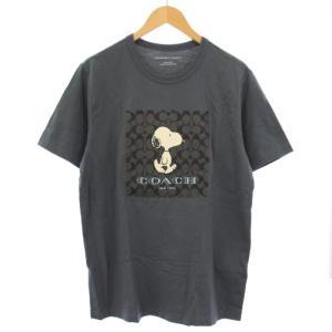 PEANUTS 2022年製 Tシャツ カットソー 半袖 スヌーピー プリント 半袖 M グレー CE544
