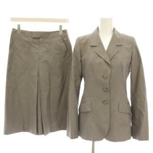 スーツ テーラードジャケット シングル 3B フレアスカート ひざ丈 36 グレー /HN