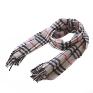 ヴィンテージ マフラー チェック柄 グレー