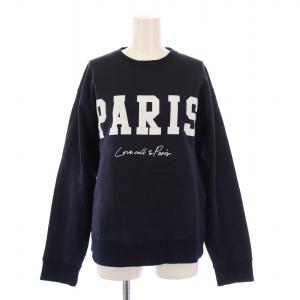 PARIS ロゴスエット トレーナー 長袖 クルーネック プリント F 紺 ネイビー 23070938100010