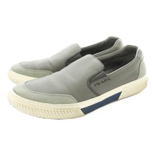 ナイトクローム スエード/ナイロン スリッポン 6.5 グレー 4D 3475 /KU