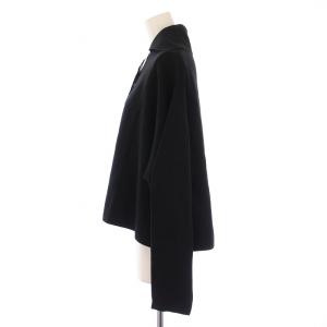 IENA ミラノリブスキッパープルオーバー ニット 長袖 ストレッチ ショート丈 ハーフジップ F 黒 ブラック