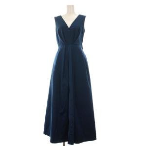 ノースリーブ ワンピース ロング M 青 0191540350 /YM
