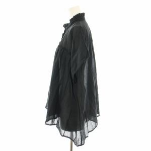 SOIL スーパーファインボイルセルヴィッチフリルカラーフレンチスリーブシャツ ブラウス バンドカラー 半袖 タグ付き