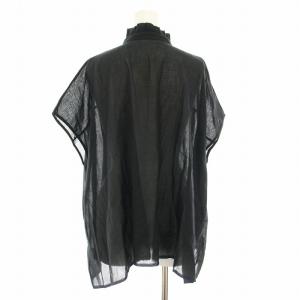 SOIL スーパーファインボイルセルヴィッチフリルカラーフレンチスリーブシャツ ブラウス バンドカラー 半袖 タグ付き