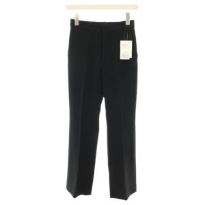 24SS ダブルクロススリットパンツ イージーパンツ ジップフライ タグ付き 34 黒 ブラック 24030220708420