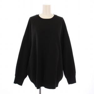 スウェット トレーナー 長袖 クルーネック ストレッチ 無地 F 黒 ブラック /BB