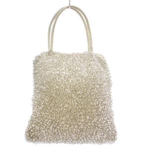 ANTEPRIMA ワイヤーバッグ ハンドバッグ 編み込み ロゴチャーム シルバーカラー /BB