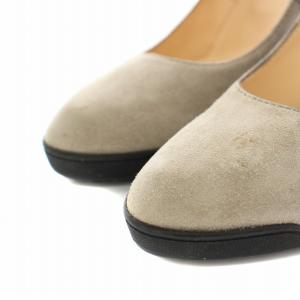 TOD'S パンプス アーモンドトゥ ハイヒール スエード 37 グレー /YT