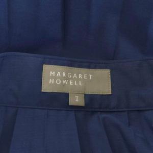 MARGARET HOWELL プリーツスカート ロング丈 2 紺 ネイビー 578-8132016 /AN42