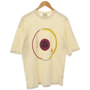 Tシャツ カットソー 半袖 プリント M アイボリー /TK