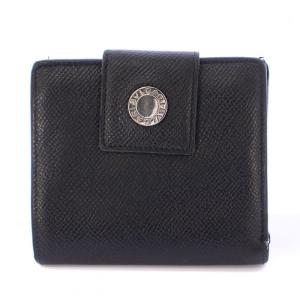 クラシコ 二つ折り財布 コンパクトウォレット レザー ロゴ 黒 ブラック /BB OH