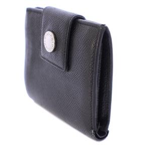 BVLGARI クラシコ 二つ折り財布 コンパクトウォレット レザー ロゴ 黒 ブラック /BB OH