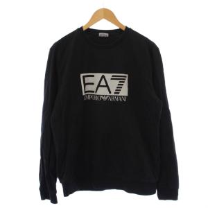 EA7 Tシャツ カットソー 長袖 クルーネック ロゴ プリント L 黒 /BM