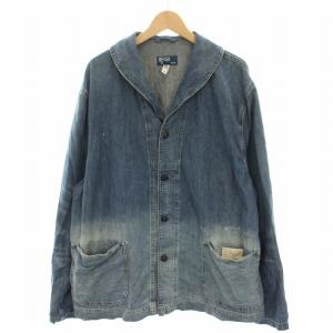 ジージャン Gジャン デニムジャケット アウター USED加工 ペイント加工 XXL インディゴ /YT