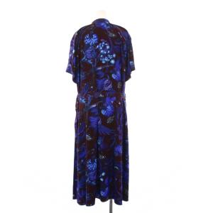 PAUL SMITH タグ付き ビートル フラワー シャツワンピース 半袖 ロング 44L 茶 青 OPPPBM0100 /KH