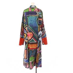 PAUL SMITH タグ付き シャツワンピース 長袖 ロング 総柄 44L マルチカラー OPPPKW0702 /KH