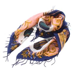 スカーフ フリンジ 総柄 マルチカラー /BB