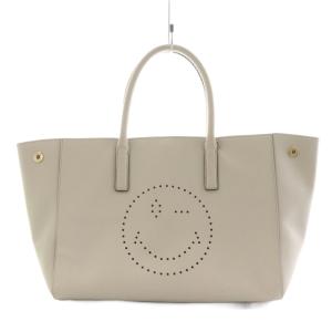 スマイリー ハンドバッグ トートバッグ レザー グレー /AN4