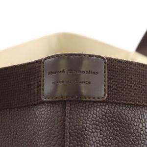 Hervé Chapelier スクエアトートバッグ コーティングキャンバス ブラウン 704GP