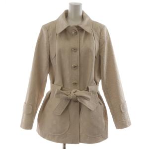 ステンカラーコート アウター ミドル丈 刺繍 13 ベージュ 858154-23 /RR