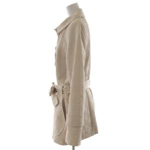 Pierre Cardin ステンカラーコート アウター ミドル丈 刺繍 13 ベージュ 858154-23 /RR