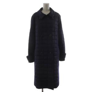 ステンカラーコート キルティングコート 切替 ロング 44 紺 858557-65 /RR