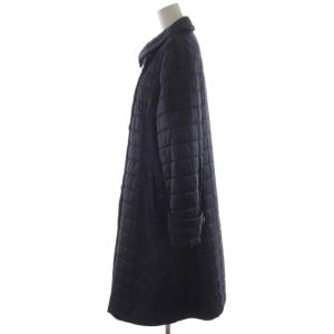 Pierre Cardin ステンカラーコート キルティングコート 切替 ロング 44 紺 858557-65 /RR