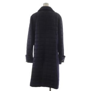 Pierre Cardin ステンカラーコート キルティングコート 切替 ロング 44 紺 858557-65 /RR