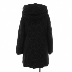 Lois CRAYON ダウンコート ダウンジャケット 花柄 レース ボリュームカラー アウター M ブラック 14001810