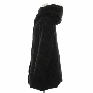 Lois CRAYON ダウンコート ダウンジャケット 花柄 レース ボリュームカラー アウター M ブラック 14001810