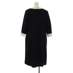 Pierre Cardin ワンピース ロング 長袖 44 紺 ネイビー 白 ホワイト 851937-65 /OR