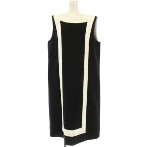 ワンピース ロング ノースリーブ 44 黒 ブラック 白 ホワイト 851776-68 /OR